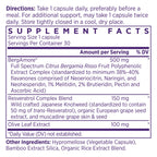 NAOMI Italian Citrus Bergamot 500mg with Resveratrol - Supports Healthy Cholesterol & Triglyceride Levels Already in Normal Range - Patented BergAmore® Extract, 7 Key Polyphenols, 30-Day Supply