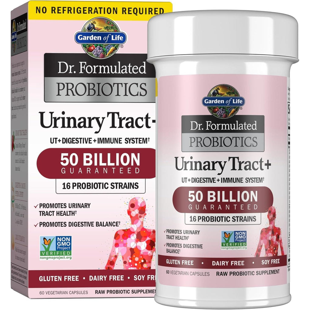 Buy now Garden of Life Dr. Formulated Probiotics Urinary Tract+ - Acidophilus Probiotic Supports Urinary Tract Health, Digestive Balance â€“ Shelf Stable - Gluten, Dairy, and Soy-Free - 60 Vegetarian Capsules Default at indiglob india