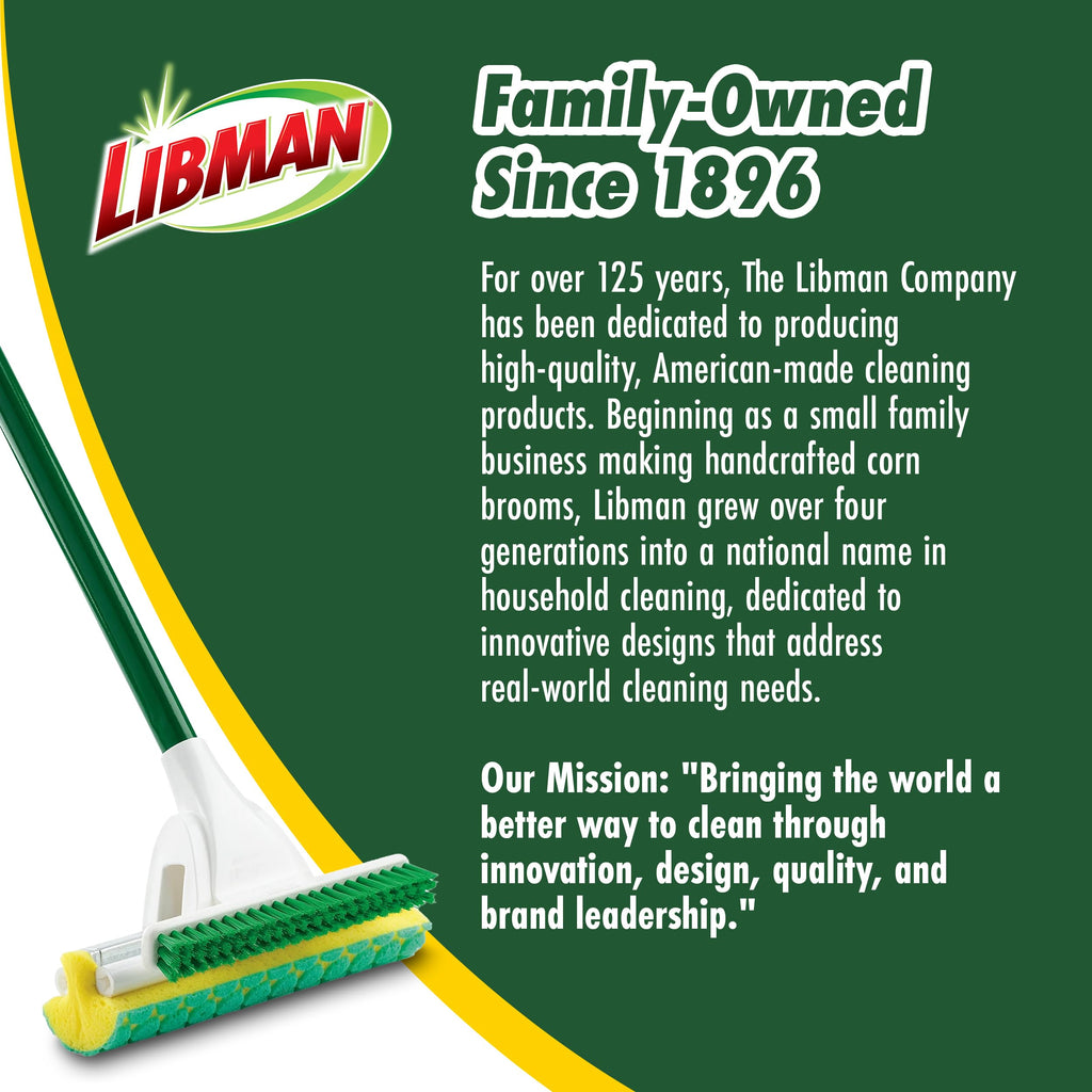 Libman Nitty Gritty Roller Mop Refills, Self Wringing, Sponge, 3 Replacement Heads Included