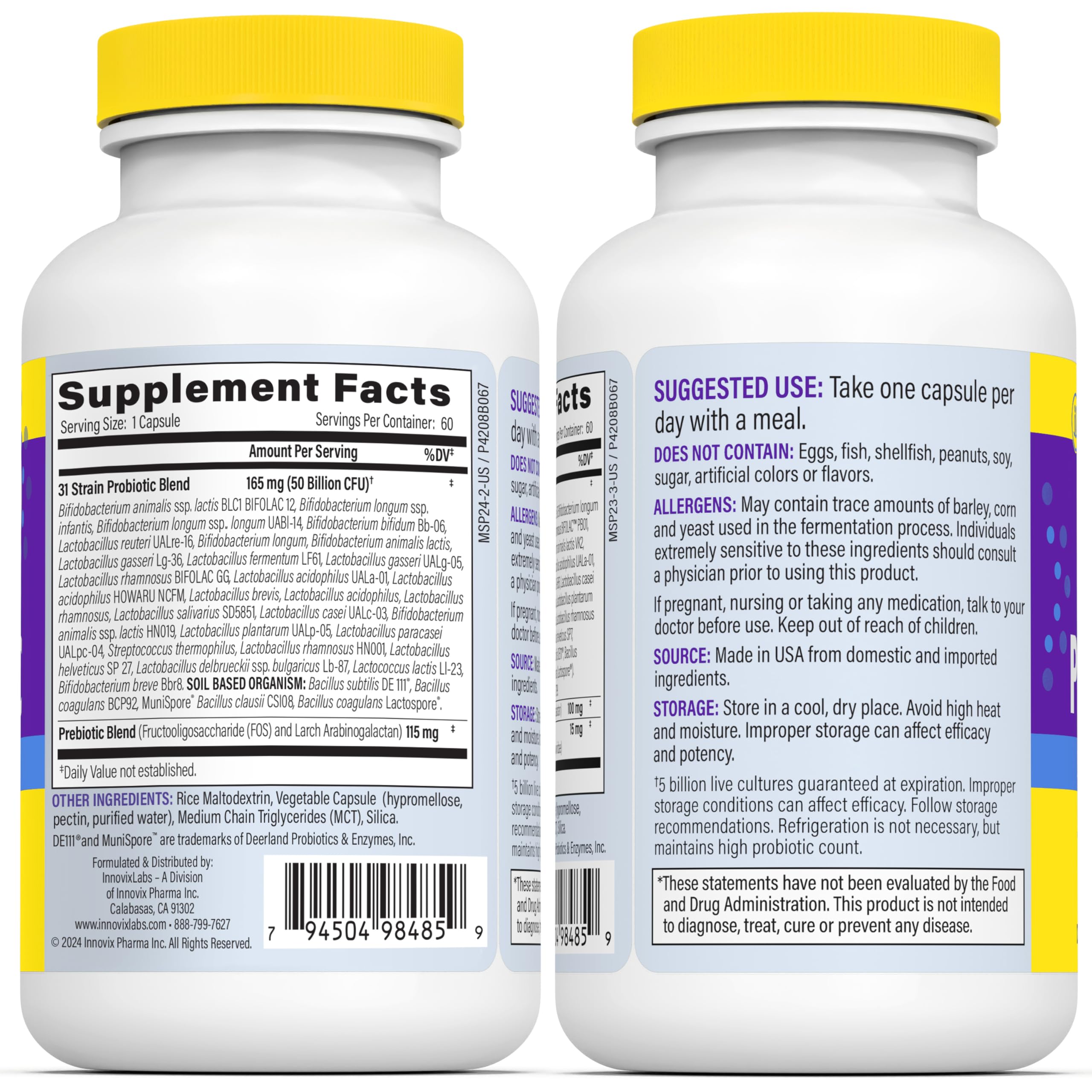 Buy now InnovixLabs Multi Strain Probiotics for Women & Men - Probiotic Supplement - 50 Billion CFU - Gut Health, Immune Support, Digestion, Lactobacillus Acidophilus, Prebiotics and Probiotics, 60 Capsules at indiglob india