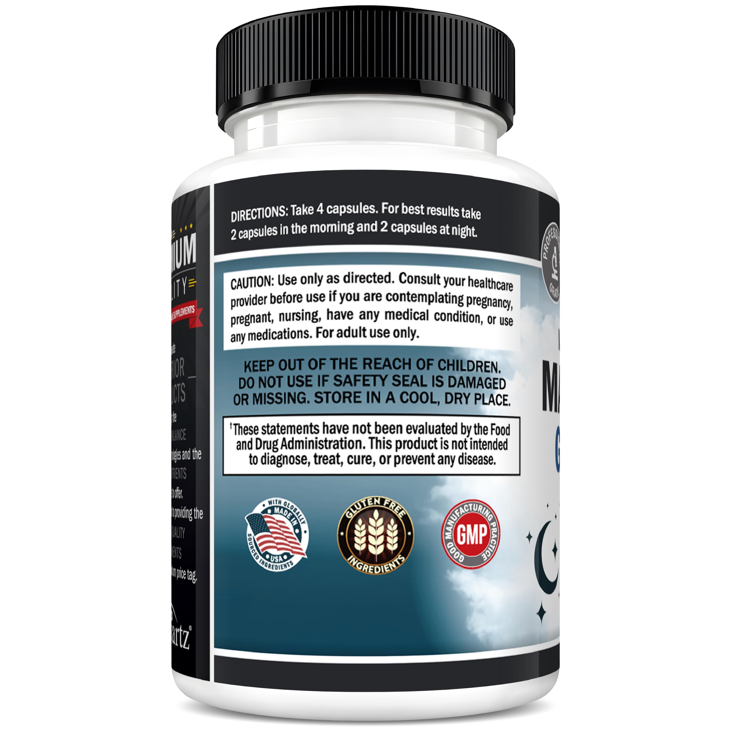 BioSchwartz Magnesium Glycinate 500mg Capsules (120 Mini Caps) | Maximum Absorption Magnesium Supplement for Healthy Nerves Muscles Heart Mood & Sleep Support (Vegan, Gluten-Free, Non-GMO)