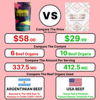 Female-Optimized Beef Organ Superfood | Made In The USA, With USA Beef | Beef Ovary, Uterus, Liver, Heart & 6 More | 100% Grass Fed & Finished, Pasture Raised Cattle | 3rd Party Tested