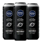 Buy now NIVEA Men Active Clean Body Wash with Natural Charcoal for Normal to Oily Skin, 3-in-1 Charcoal Body Wash, Face and Hair, Draws Out Dirt and Impurities, 16.9 Fl Oz Bottle, Pack of 3 16.9 Fl Oz (Pack of 3) Active Clean at indiglob india