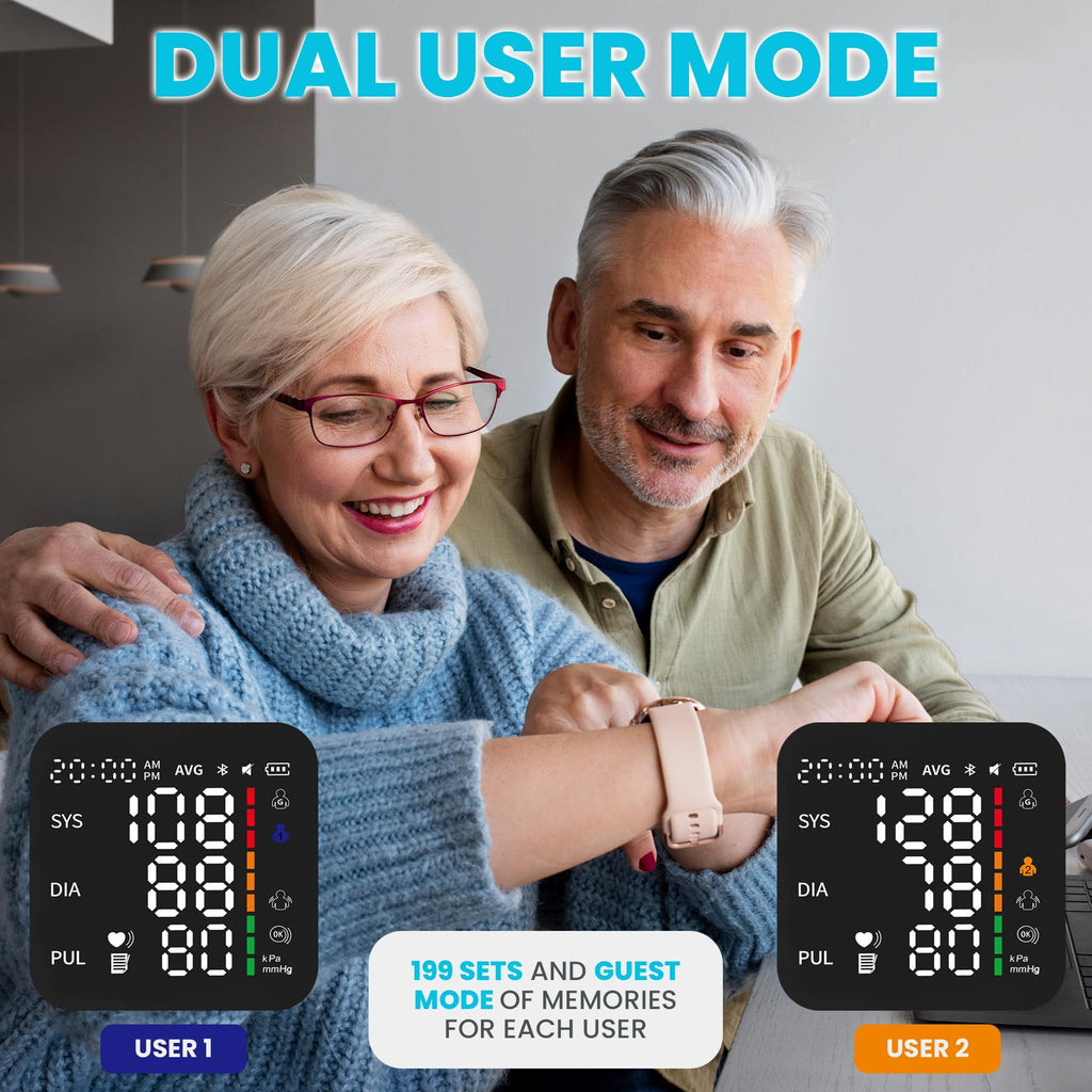 Blood Pressure Monitor - Automatic Blood Pressure Machine for Home Use - Large Color Screen and Large Adjustable Cuff for Reliable Readings