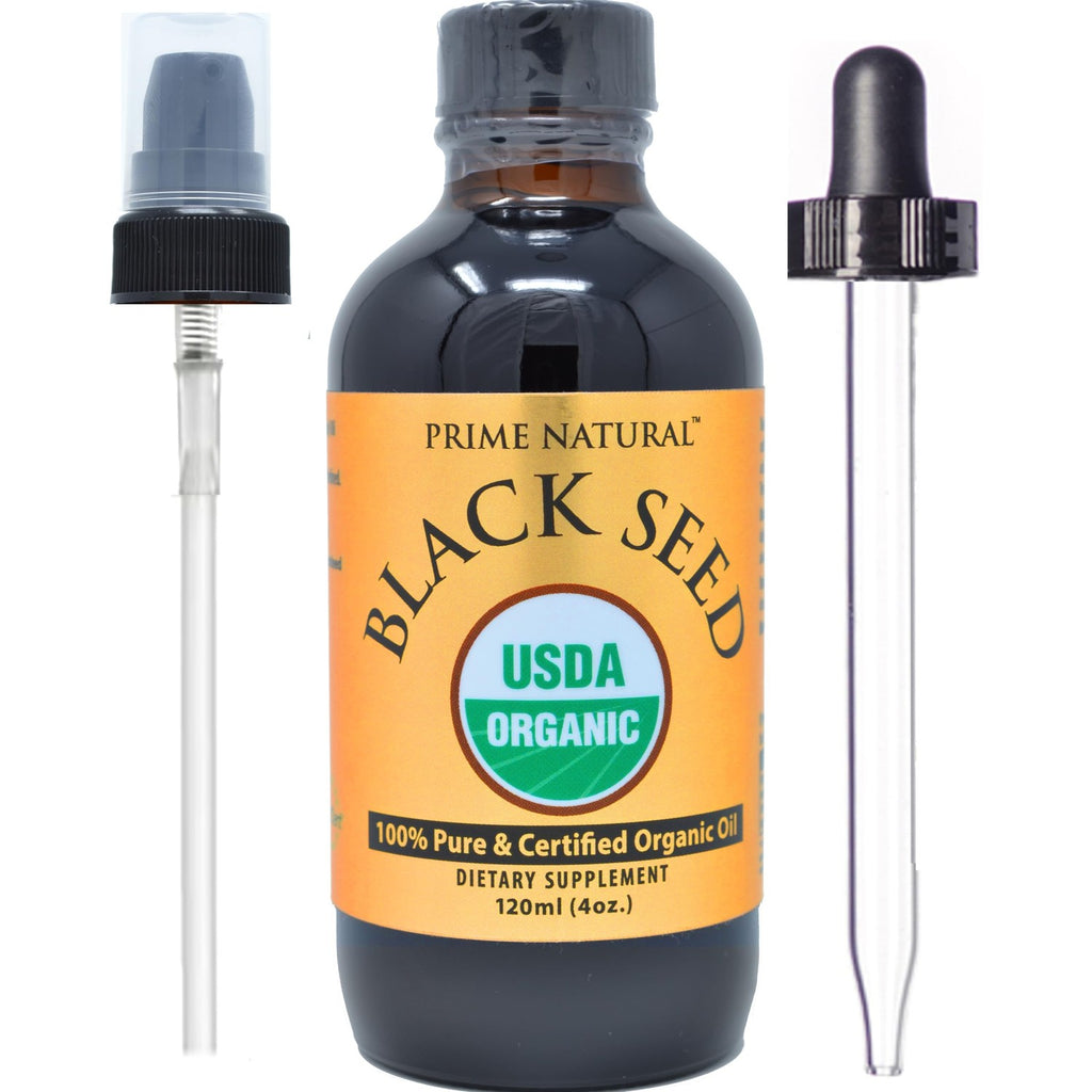 Prime Natural Organic Black Seed Oil Cold Pressed Cumin Seed Oil 4oz