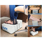 Buy now Flypal Inflatable Foot Rest Pillow for Travel, Patented 2 in 1 Design, Blow-Up Footrest Cushion for Home, Office. Airplane Travel Essential and Kids Airplane Bed at indiglob india