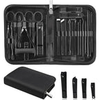 MINKINH Manicure Set Professional Nail Clipper Kit-26 Pieces, Brown | Stainless Steel Manicure Kit, Nail Care Tools with Travel Case for Men & Women, Hand & Foot Care, Gift for Family & Friends