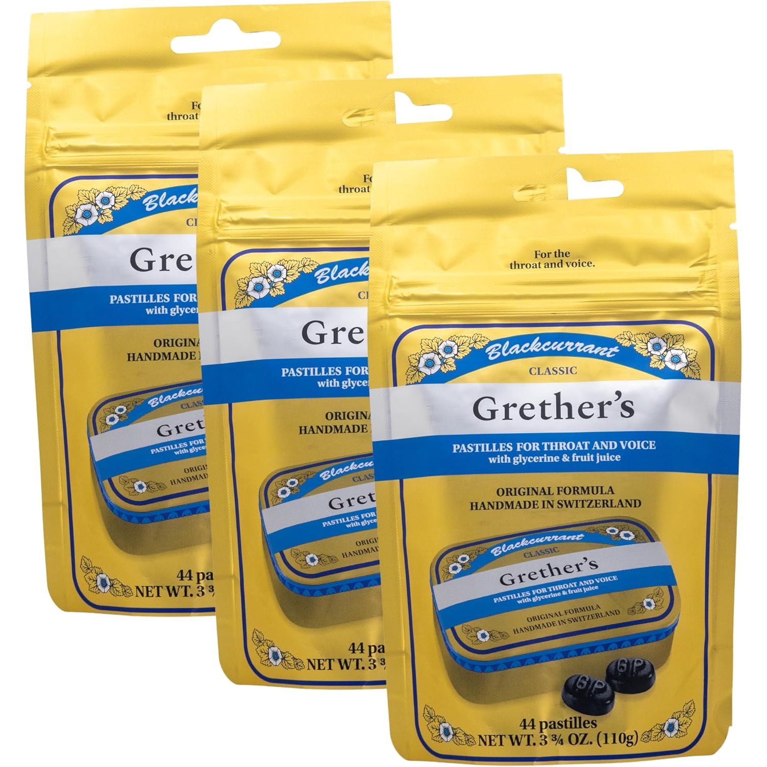 Buy now GRETHER'S Pastilles Classic Blackcurrant Natural Remedy Dry Mouth Relief - Soothing Throat & Healthy Voice - Long-Lasting Flavor, Gift for Singers - 1-Pack - 3.75 oz. 3.7 Ounce (Pack of 3) Blackcurrant at indiglob india