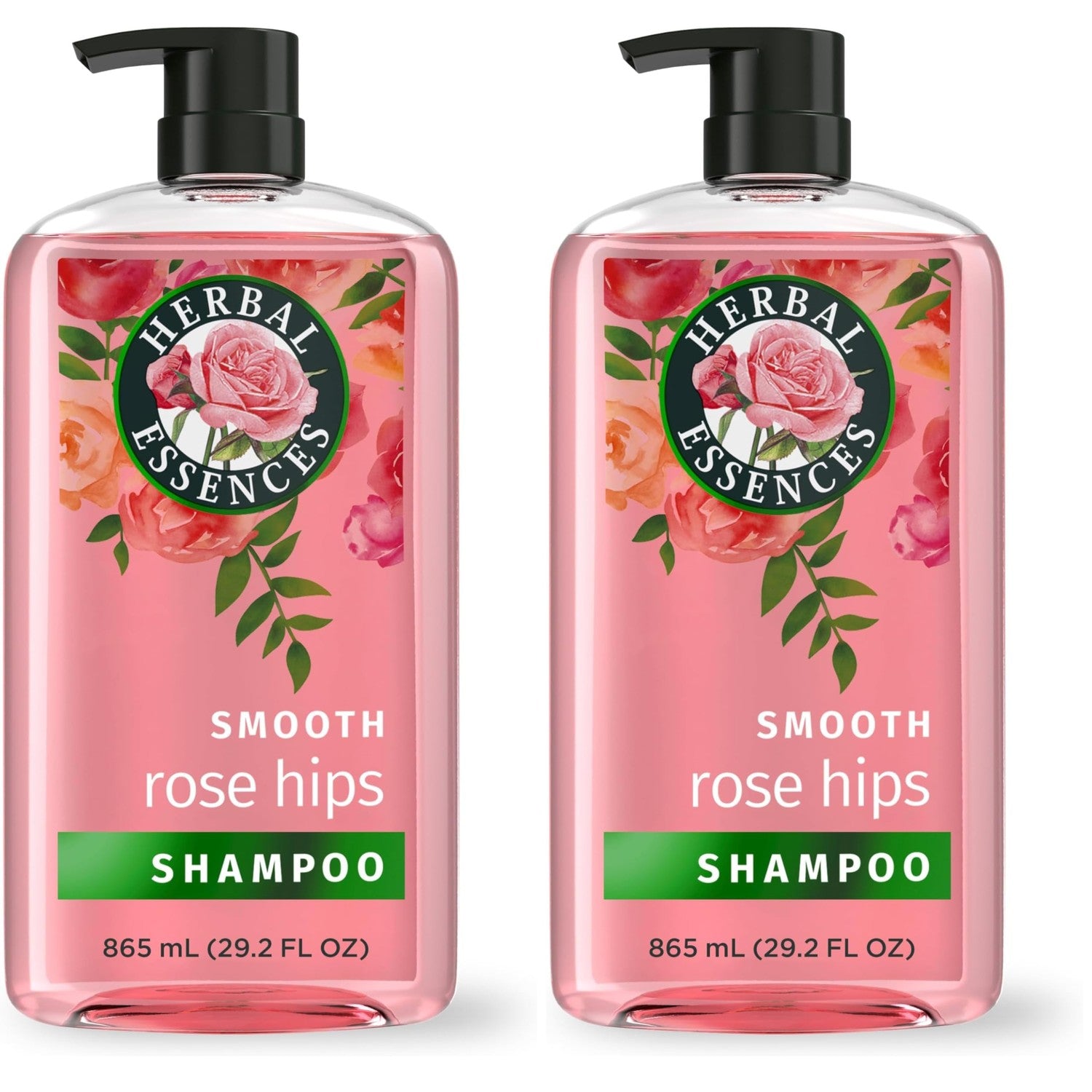 Herbal Essences Shampoo, Rose Hips - Smooth Collection, Shiny Hair with Vitamin E & Jojoba, Safe for Color Treated Hair, Floral Scent, Cruelty-Free, Dermatologist-Tested, 29.2 Fl Oz