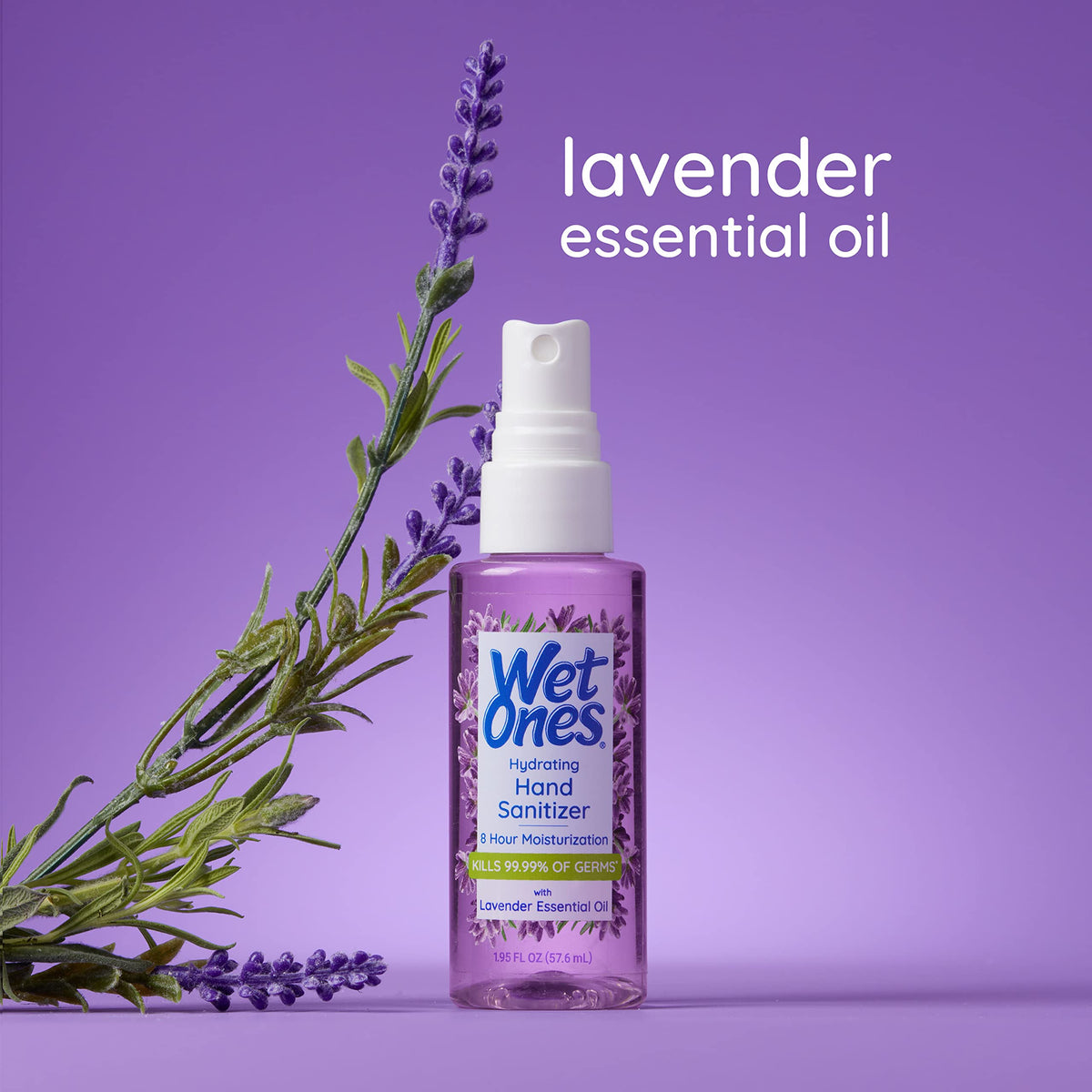 Wet Ones Hand Sanitizer Spray Travel Size, Lavender, 1.95 Fl Oz (3 Pack)