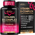 Vitamin B Complex for Men & Women - Full B-Complex & Vitamin B12 - 60 Caps | B1, B2, B3, B5, B6, B7, B9, B12 with Vitamin C, Magnesium, Choline, Inositol - Energy, Brain & Mood Support Supplement