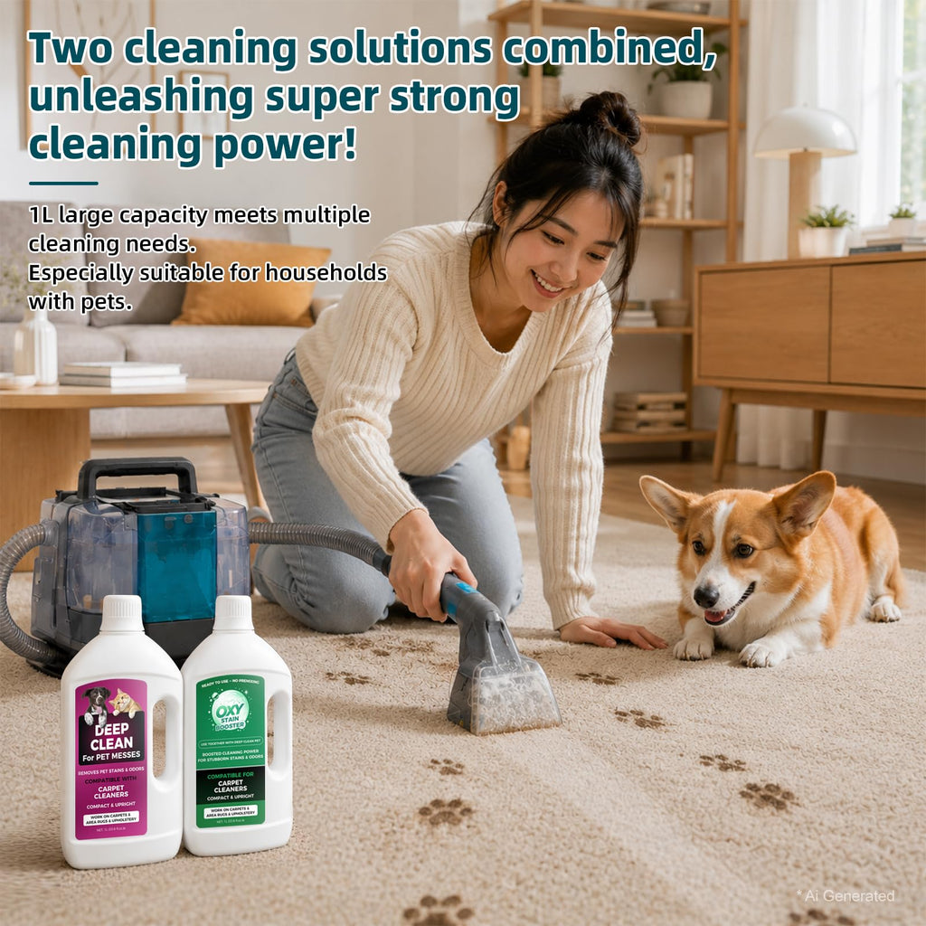 Carpet Cleaner Solution for Shark Deep Clean Pet & OXY Multiplier, 1L + 1L