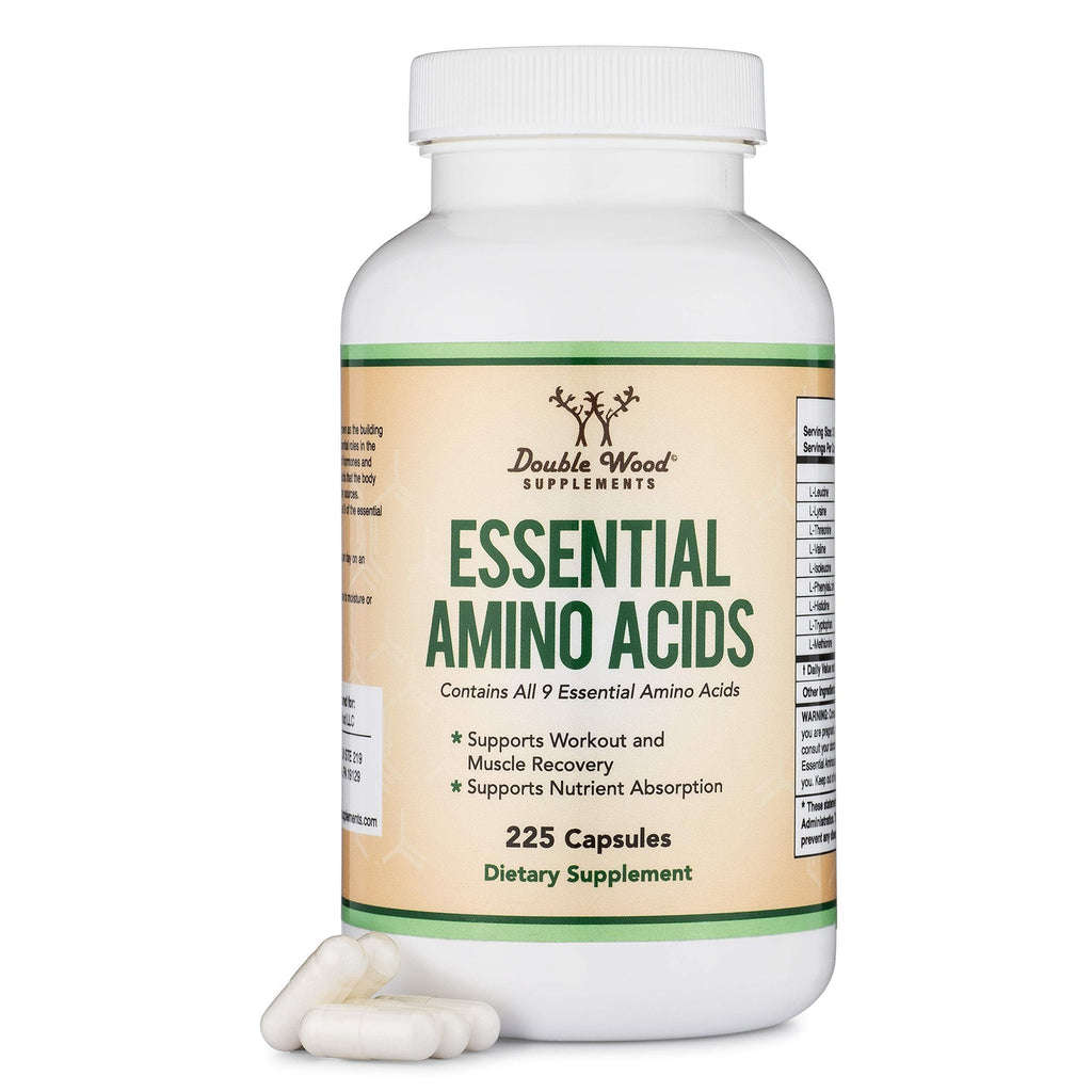 EAA Capsules, All 9 Amino Acids + BCAAs, Workout + Muscle Recovery, 225 Ct | Complete Essential Amino Acids Supplement, No Proprietary Blend, Steady Endurance + Post Workout Recovery, Tasteless Capsules