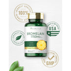 Carlyle Bromelain 1700 mg | 90 Capsules | Pineapple Enzyme Supplement | Non-GMO and Gluten Free