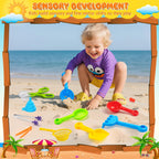 11 Pieces Sensory Bin Filler, Fine Motor Skills Handy Toys Set with 5 Scoops, Tweezers, Mini Silicone Tong, Scissors Clip, Dropper, Beach Shovels, Funnel, Sensory Bin Accessories Tools