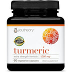 Buy now Youtheory Turmeric Extra Strength - 1,000 mg Turmeric Supplement - with 10 mg Black Pepper - Curcumin Joint Support* - Soy, Dairy & Gluten Free - 60 Vegetarian Capsules at indiglob india