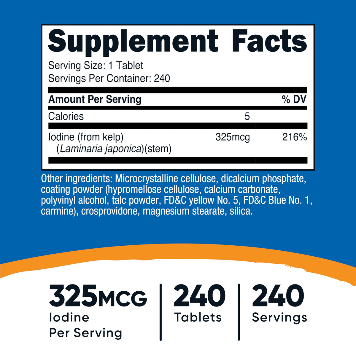 Nutricost Kelp Tablets, 325mcg of Iodine, 240 Tablets, Gluten-Free