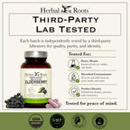 Herbal Roots Organic Black Elderberry Capsules - Max Strength - USDA Certified Organic - Immune Support - 60 Vegan Capsules