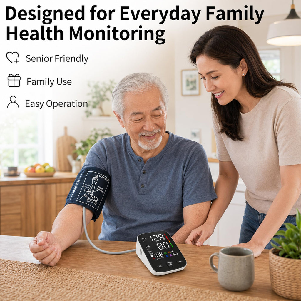 FDA-Cleared Blood Pressure Monitor, Easy One-Touch BP Machine, Wide Cuff