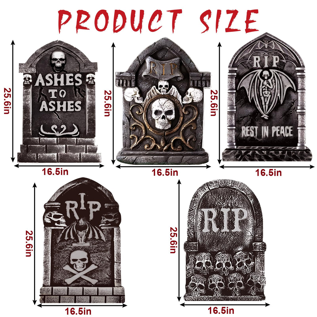 25.6inches Halloween Decorations Outdoor, DIY Halloween Decorations Outdoor of Gravestone Yard Signs, Extra Large Halloween TombstonesCemetery Headstones Scary Decorations for Garden with Waterproof
