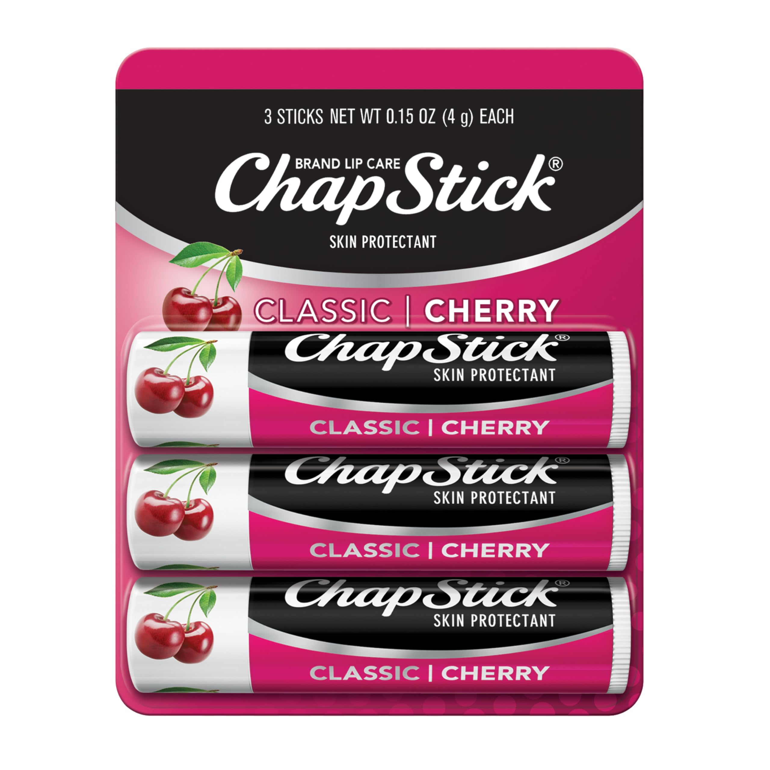 Buy now ChapStick Classic Cherry Lip Balm Tubes for Lip Care - 0.15 Oz (Pack of 3) at indiglob india