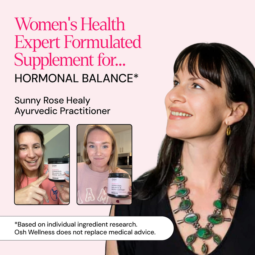 Ayurvedic Hormone Balance for Women | Cortisol Reducer | Mood, Energy, Stress, & Sleep Support | Estrogen | Perimenopause | Ashwagandha, Rhodiola, & Holy Basil | Made in USA | 60 Ct. - OSH Wellness