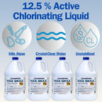 EZ POOLS Champion Liquid Chlorine (4-Pack) - Swimming Pool & Spa Liquid Shock Treatment - Raises Chlorine - 4 Gallons