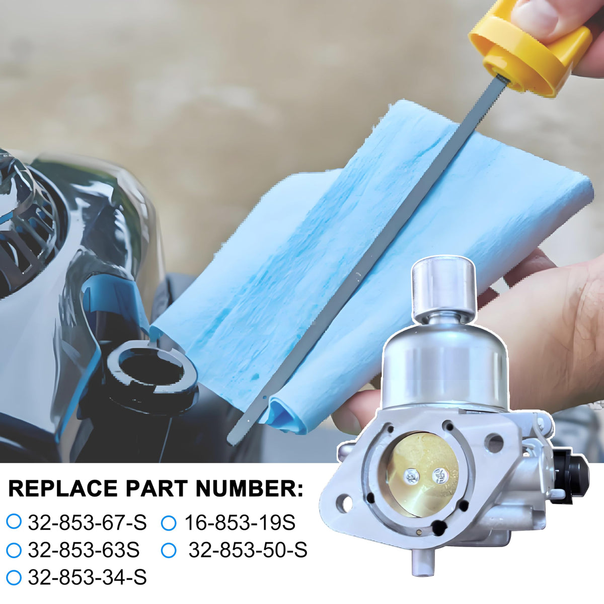 KT735 KT740 Carburetor Kit for Kohler 7000 Series KT725 KT730 KT745 Engine 22HP 23HP 24HP 25HP 26HP replaces 3285367S,1685319-S,3285363S,853-50-S,with Air Filter Oil Filter Kit