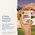 Garden of Life Organics Turmeric Inflammatory Response Gummy - 120 Real Fruit Gummies for Kids & Adults, 50Mg Curcumin (95% Curcuminoids), No Added Sugar, Organic, Non-GMO, Vegan & Gluten Free