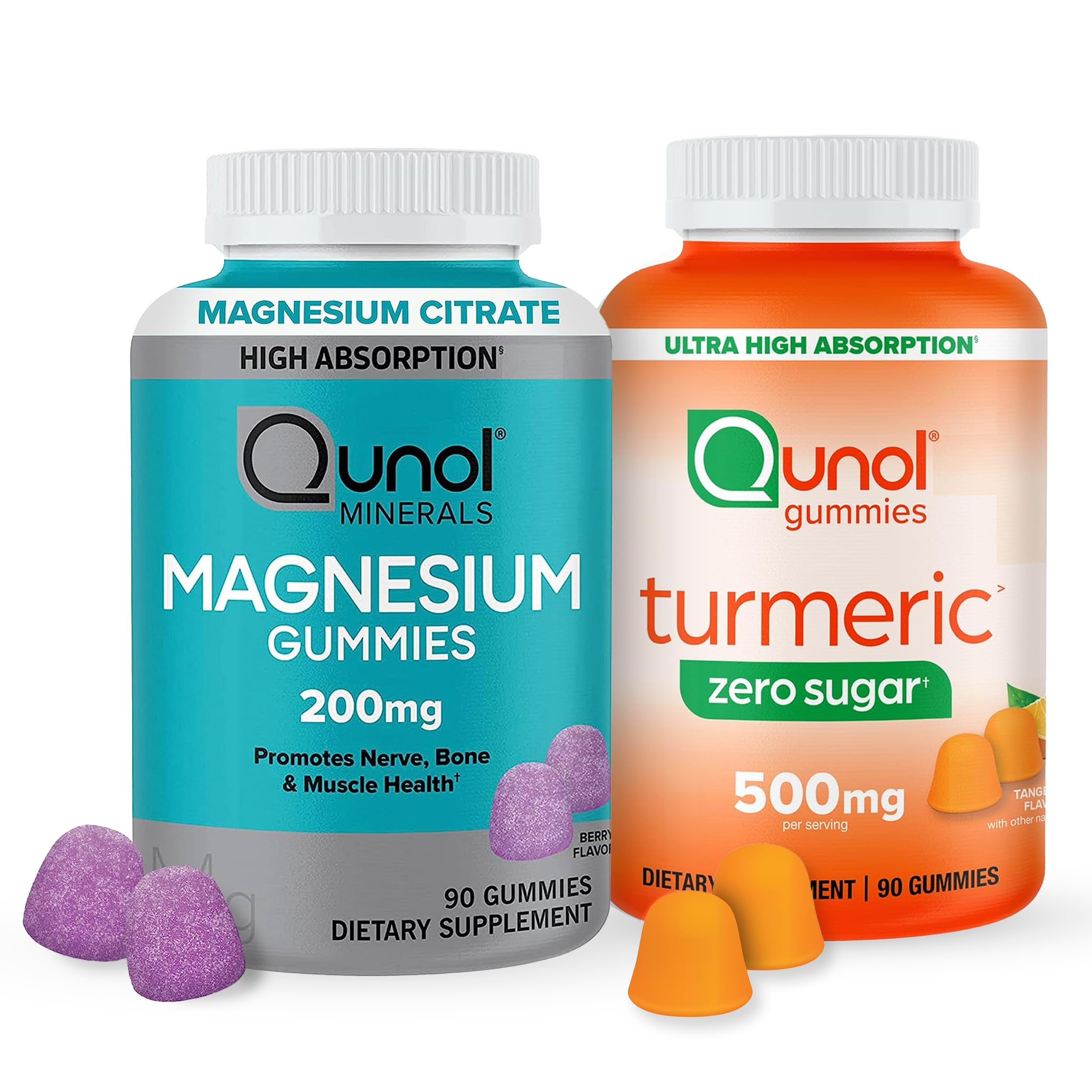 Qunol Magnesium Citrate Gummies 200mg, Vegetarian, Gluten-Free, 120ct | Support Nerve, Bone & Muscle Health, Cognitive Performance, Positive Mood, Healthy Stress Response, Restful Sleep; Non-GMO