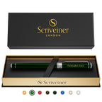 Buy now Scriveiner Black Lacquer Rollerball Pen - Stunning Luxury Pen, Real Gold Plating, Schmidt Ink Refill, Best Roller Ball Gift Set for Men & Women, Professional, Executive Office, Nice Pens at indiglob india
