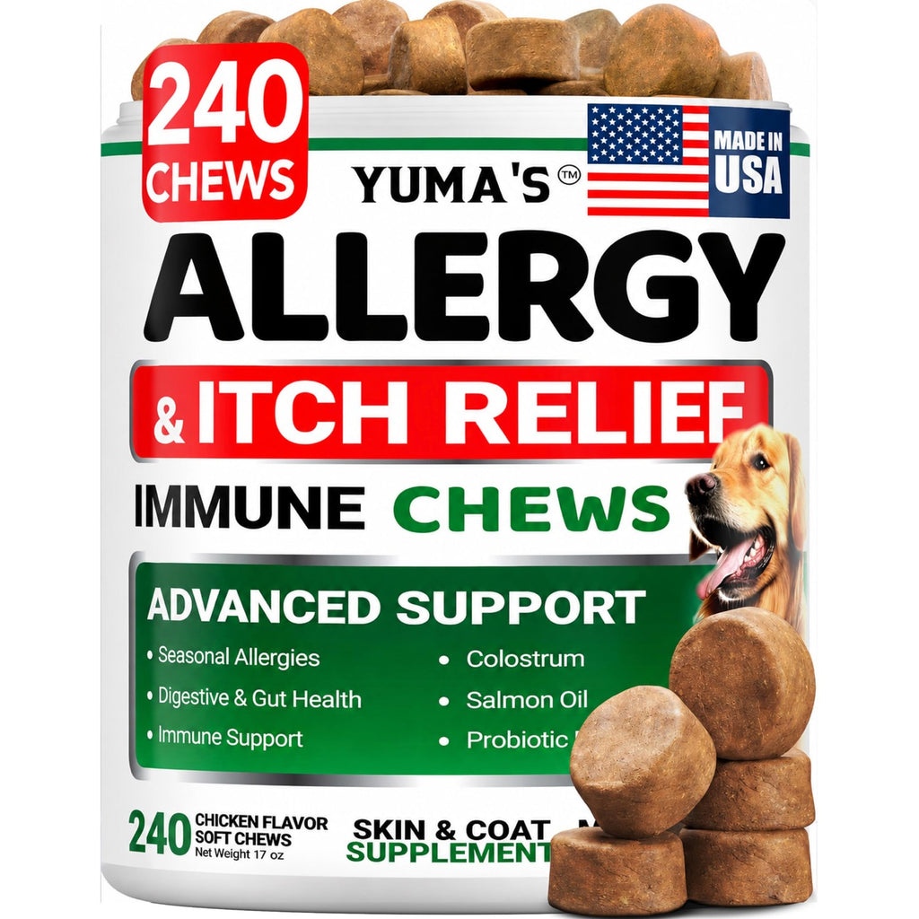 Dog Allergy Chews for Itchy Skin - 240 Treats - Anti-Itch Immune Relief