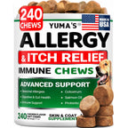 Dog Allergy Chews for Itchy Skin - 240 Treats - Anti-Itch Immune Relief
