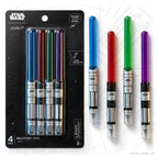 Yoobi x Star Wars Lightsaber Ballpoint Pens, Black Ink, Pack of 4, Teen & Adults