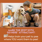 Buy now OUT! PetCare Go Here Attractant Dog and Puppy Potty Training Spray, Safe & Effective Puppy Pee Spray, Dog Housebreaking Supplies, Indoor and Outdoor House Training Tool, 32 oz at indiglob india