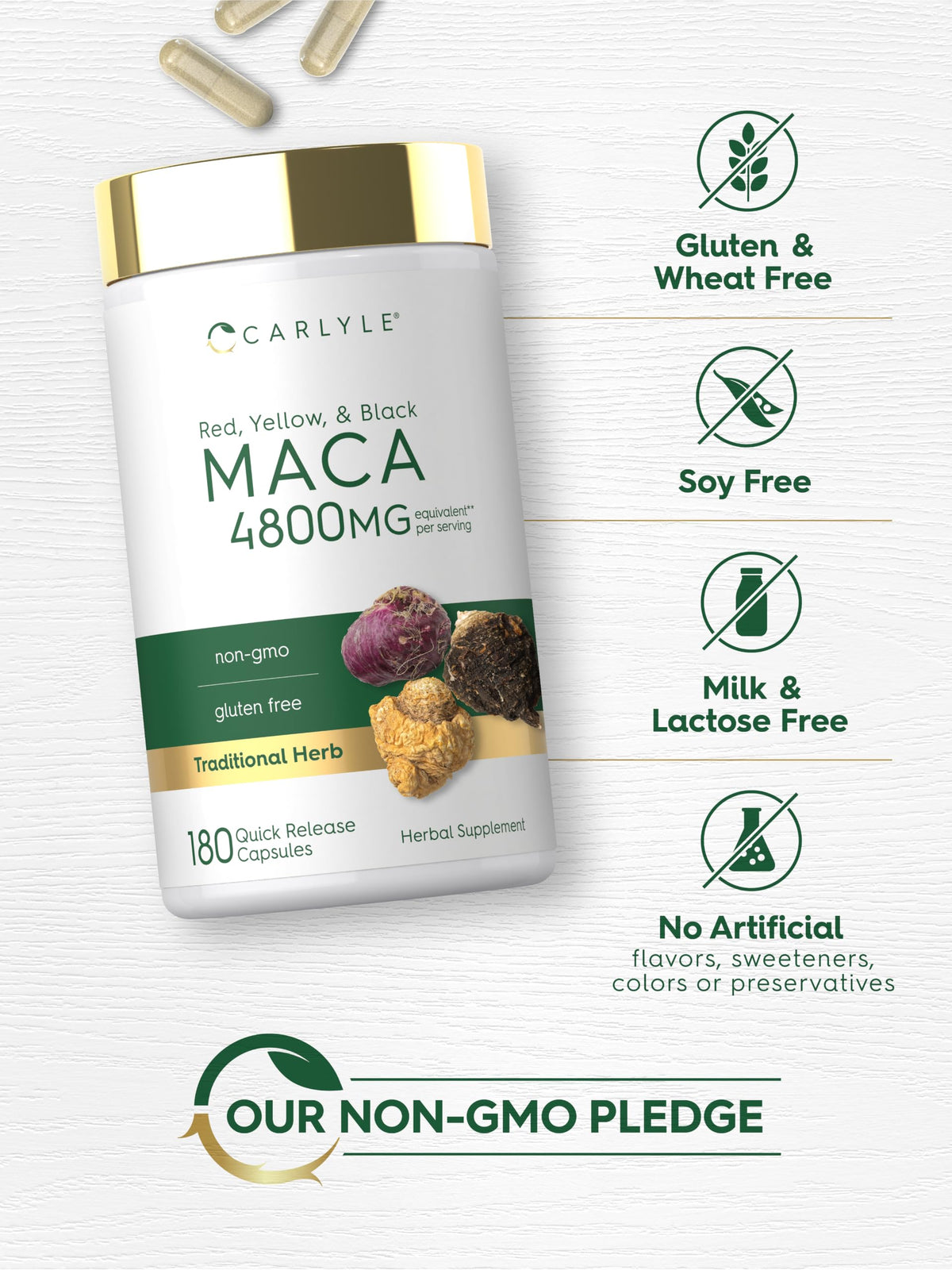 Carlyle Maca Root Capsules for Women & Men | 180 Count
