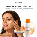 Eucerin Sun Age Defense Face Sunscreen Lotion SPF 50, 2.5 FL OZ | Face Sunscreen SPF 50 with Hyaluronic Acid for Age Defense, Invisible Finish, Hypoallergenic, Non-Comedogenic, Fragrance Free