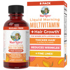 MARYRUTH'S Liquid Multivitamin + Hair Growth, Clinically Thicker Hair, 15oz | Clinically Tested in Women for Thicker Hair & Facial Wrinkles, Biotin 10000mcg, Lustriva Hair Growth Supplements, Skin Care