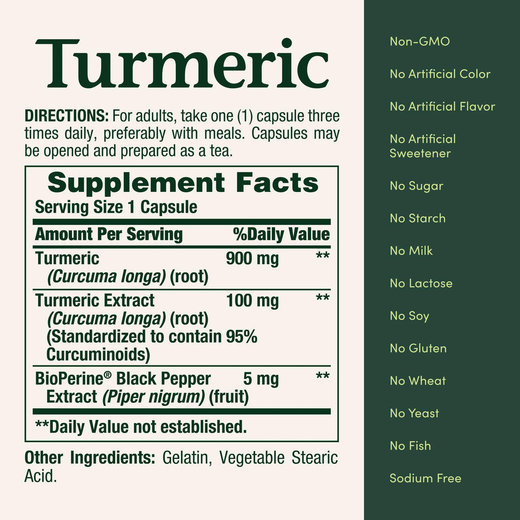 Nature's Bounty Turmeric with Black Pepper Extract, 60 Capsules