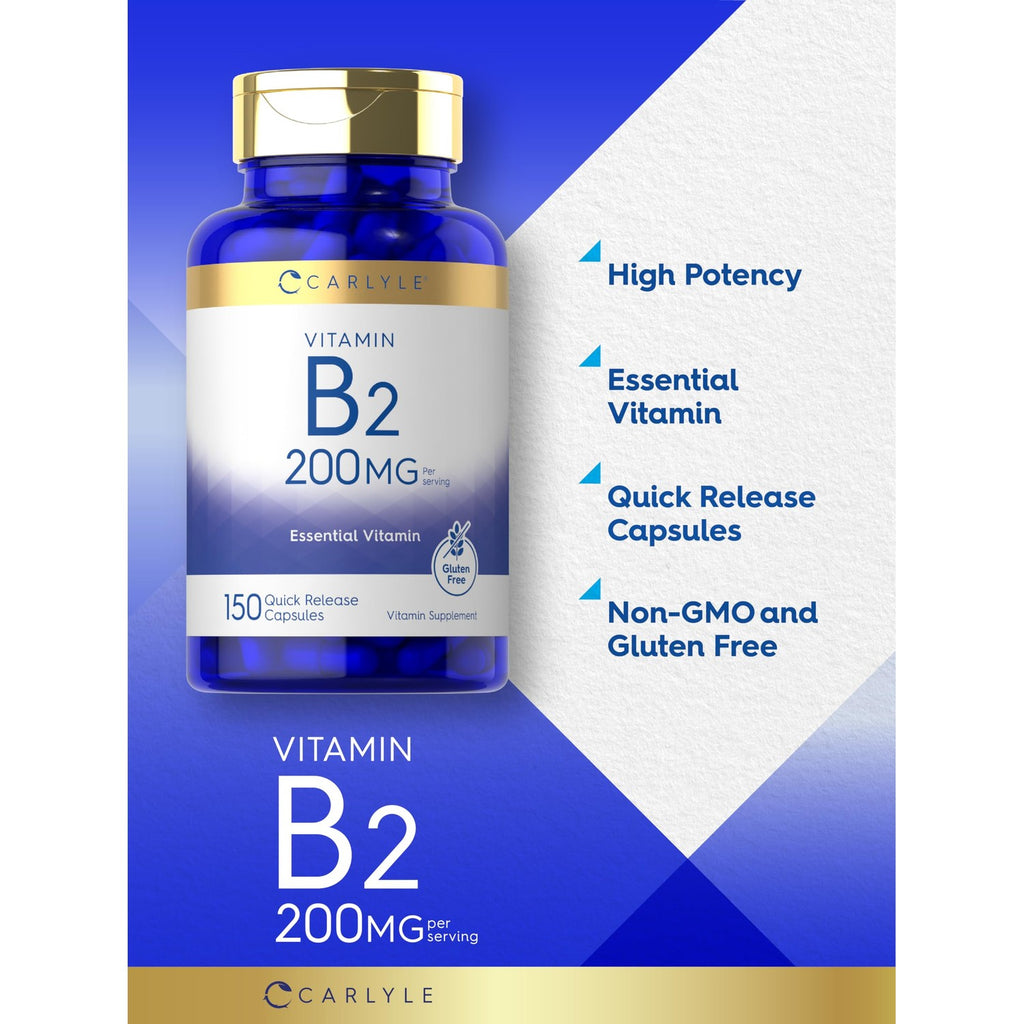 Carlyle Vitamin B2 200mg | 150 Count | Riboflavin