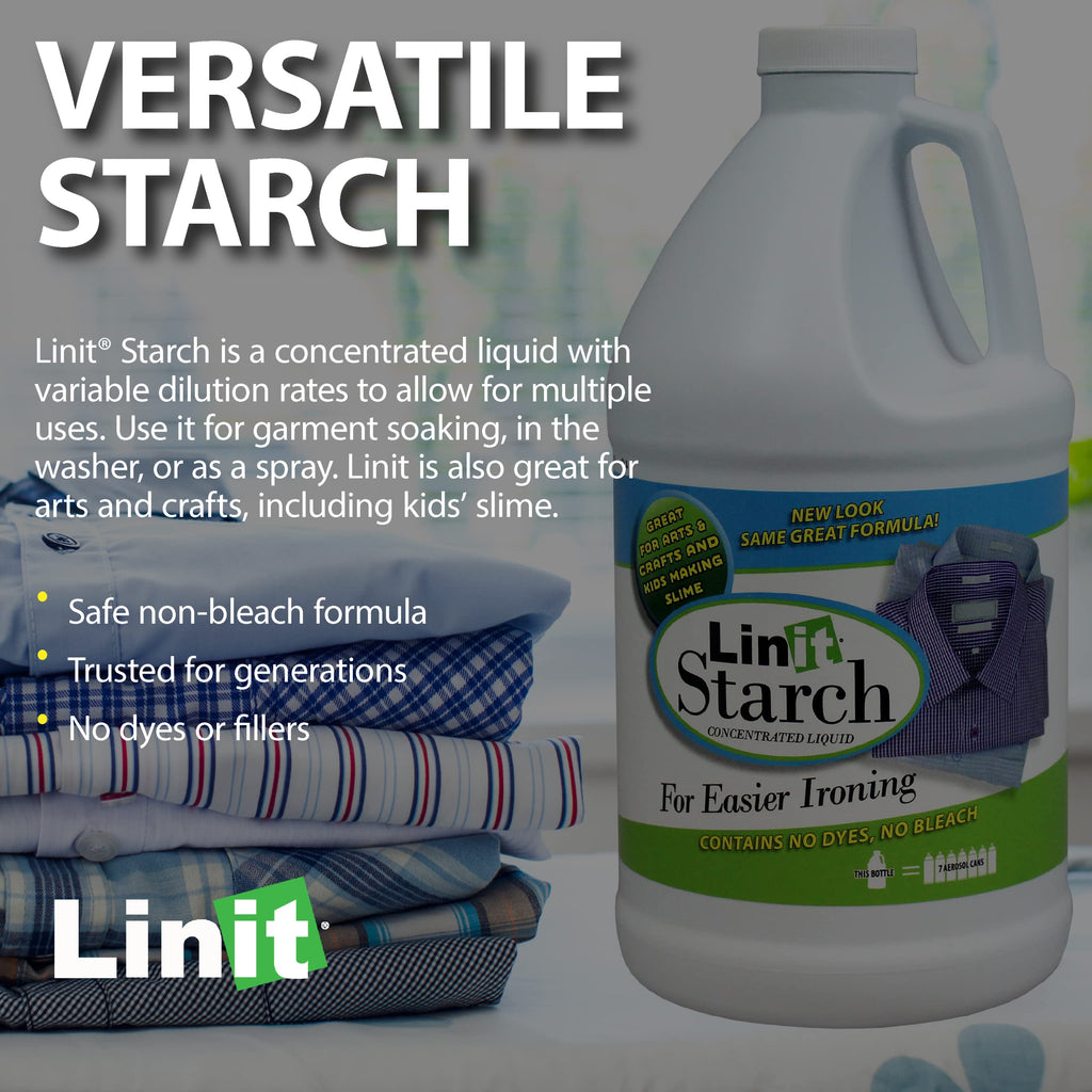 Linit Starch Crisp Classic Finish Liquid Starch for Ironing, 64 Oz.