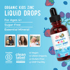MaryRuth's Organic Liquid Zinc Drops for Kids, Immune Support, Vegan, 2oz | Immune Support, Vegan