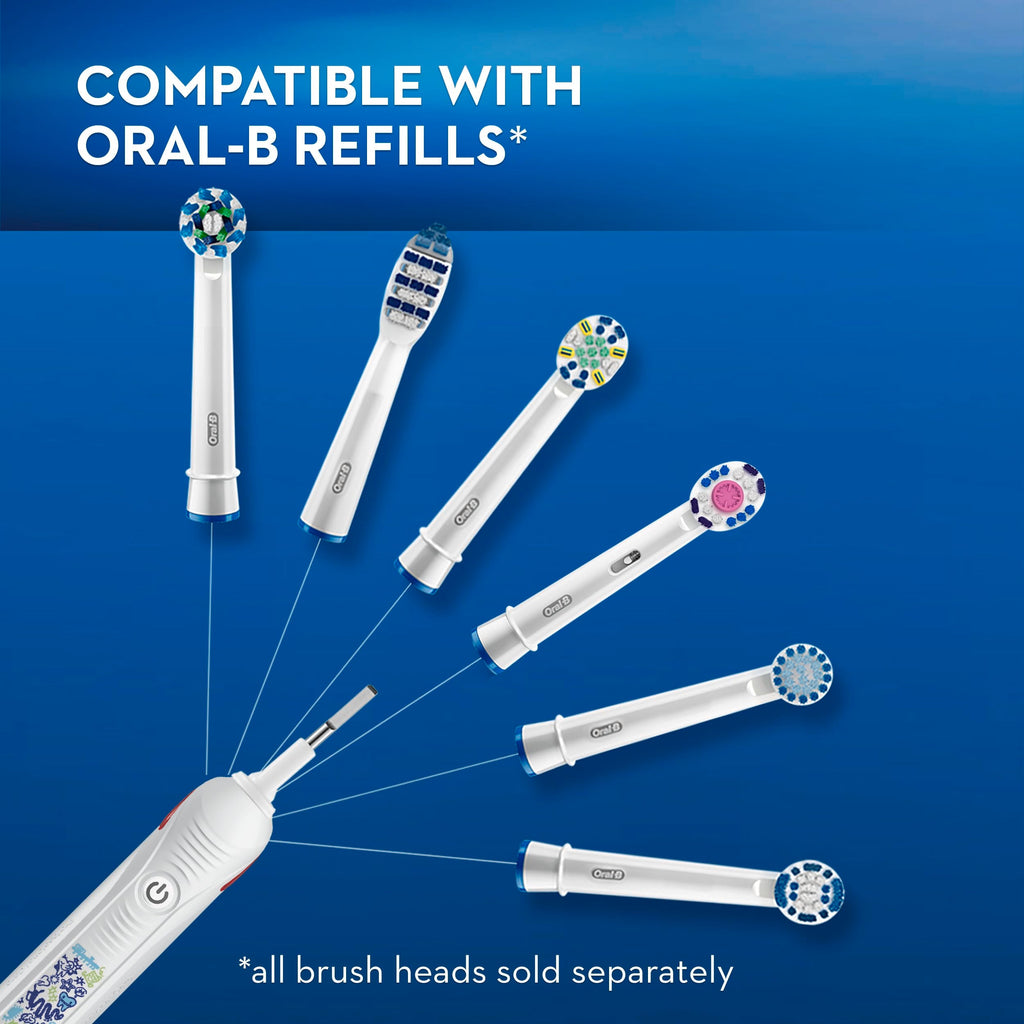 Buy now Oral-B Kids Electric Toothbrush with Coaching Pressure Sensor and Timer, Rechargeable Toothbrush with Brush Head, Sparkle & Shine at indiglob india