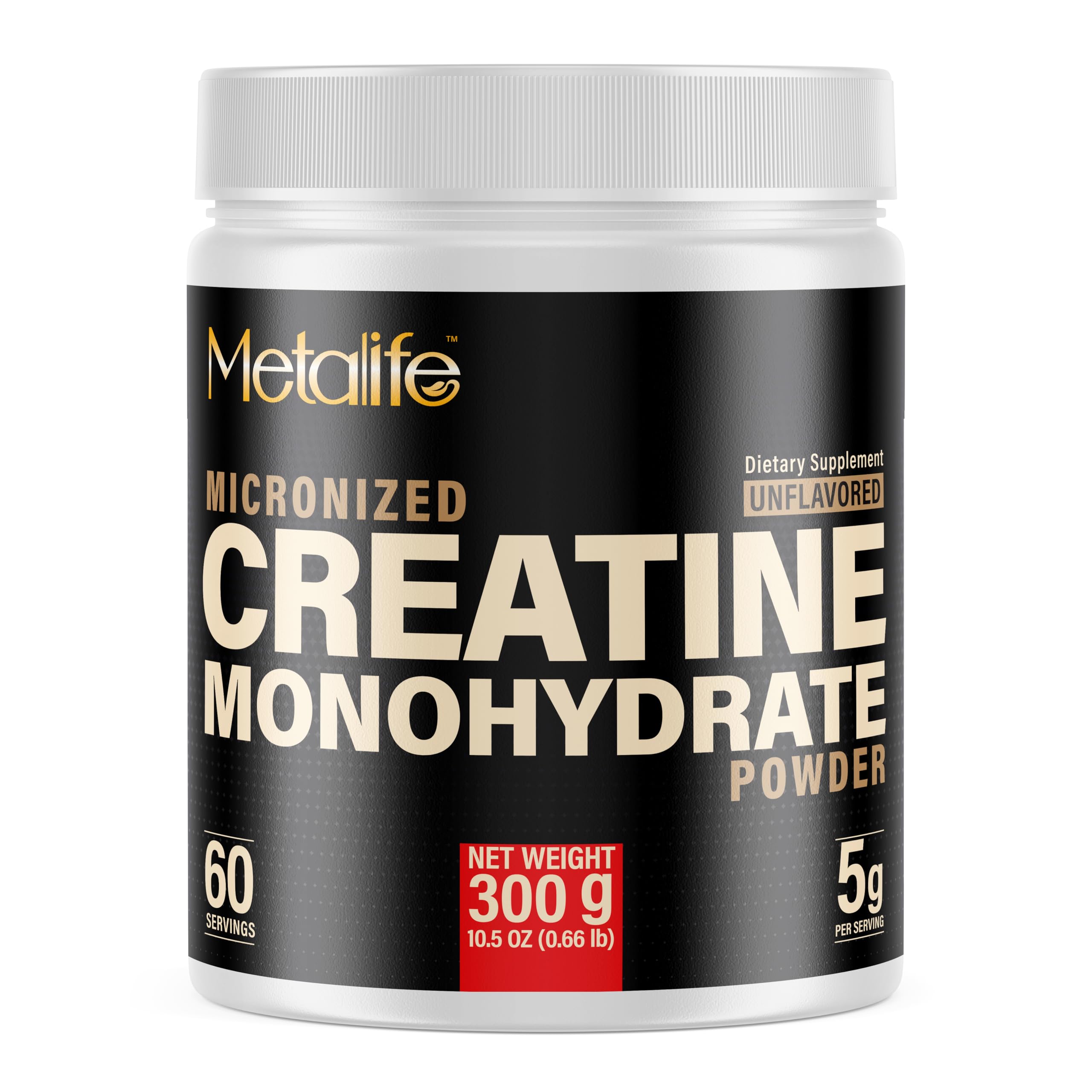 100% Pure Creatine Monohydrate Powder 60 Servings, Canada-Made, Micronized Powder, Muscle Growth, Unflavored, Ideal for Athletes & Fitness Enthusiasts, Third Party lab Tested, Vegan, 300 g