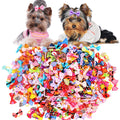 Small Dog Hair Bows with Rubber Bands for Small Medium Dogs