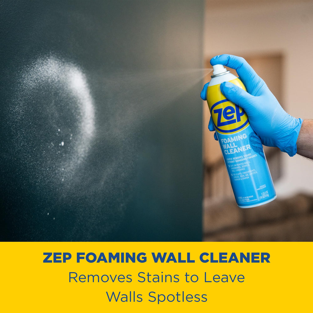 Zep Foaming Wall Cleaner 18oz 2-Pack with Blue Microfiber Rag