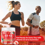 Vitamin D3 K2 Gummies, 5000 IU D3 + 100mcg K2, 90 Count | D3 K2 Supplement with MK-7, Sugar Free Vegan Gummies, Supports Bone Health for Adults, Lychee Flavor
