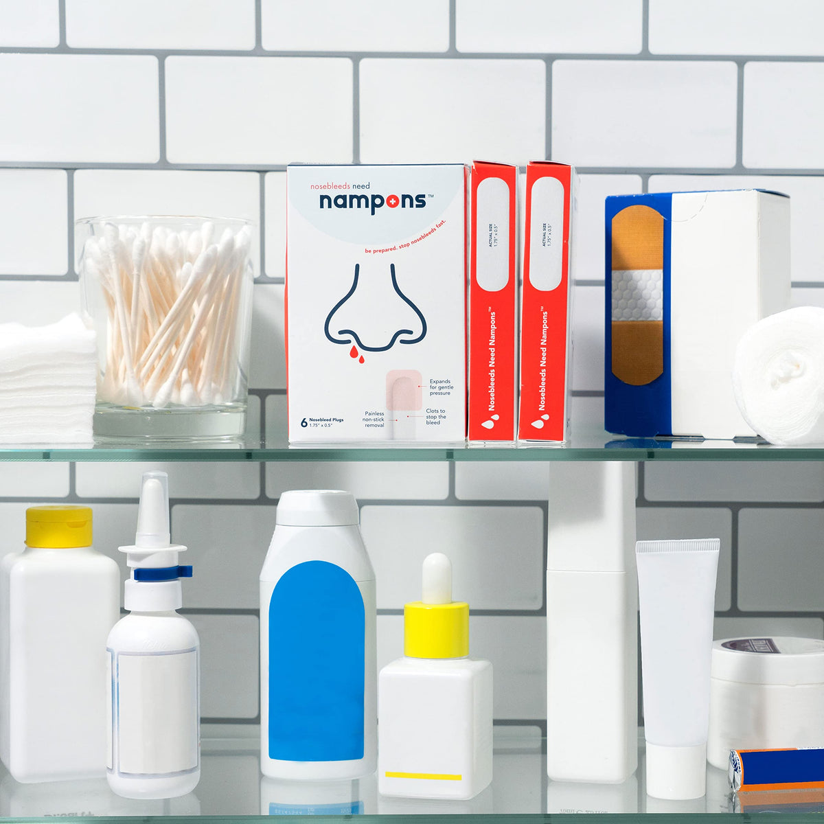 Nampons for Nosebleeds 24 Nose Bleed Stoppers w/Clotting Agent for Adults