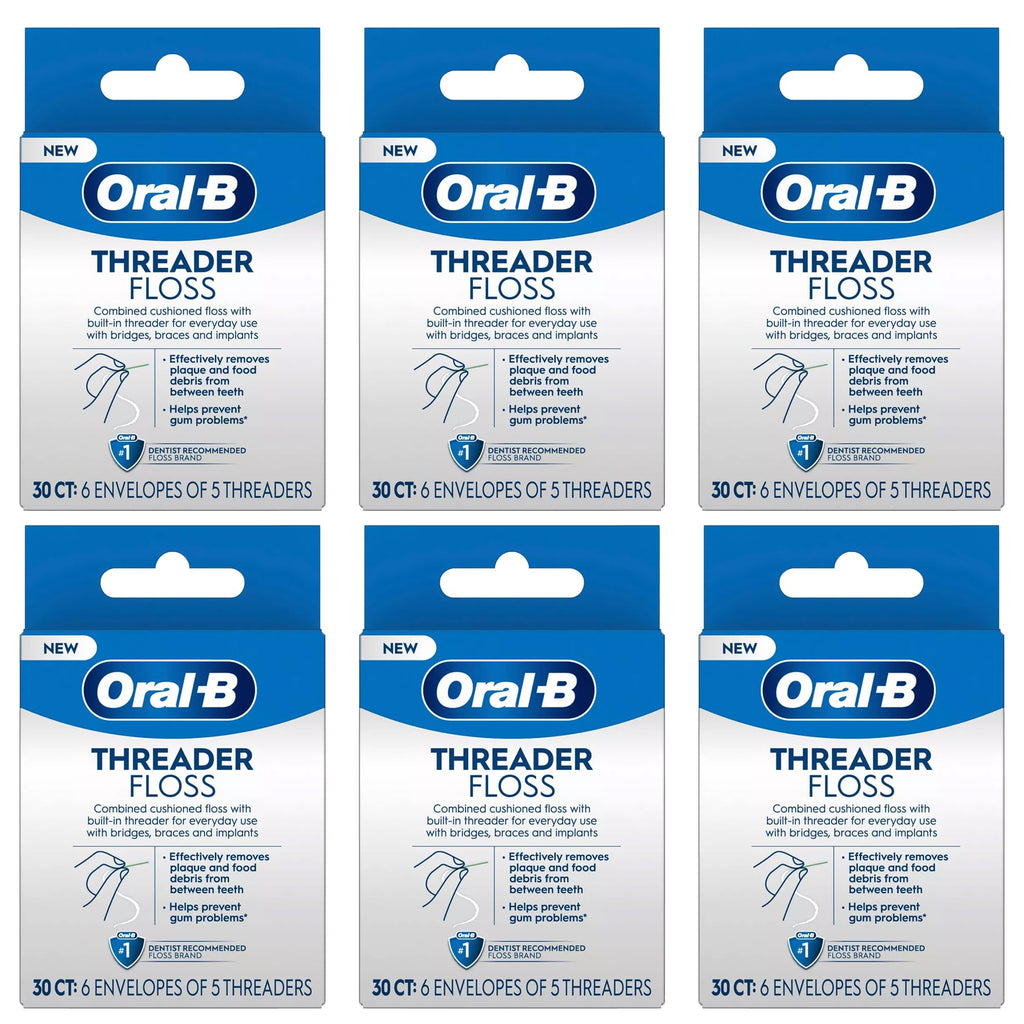Oral-B Glide Threader Floss, 30-Count (Pack of 6)