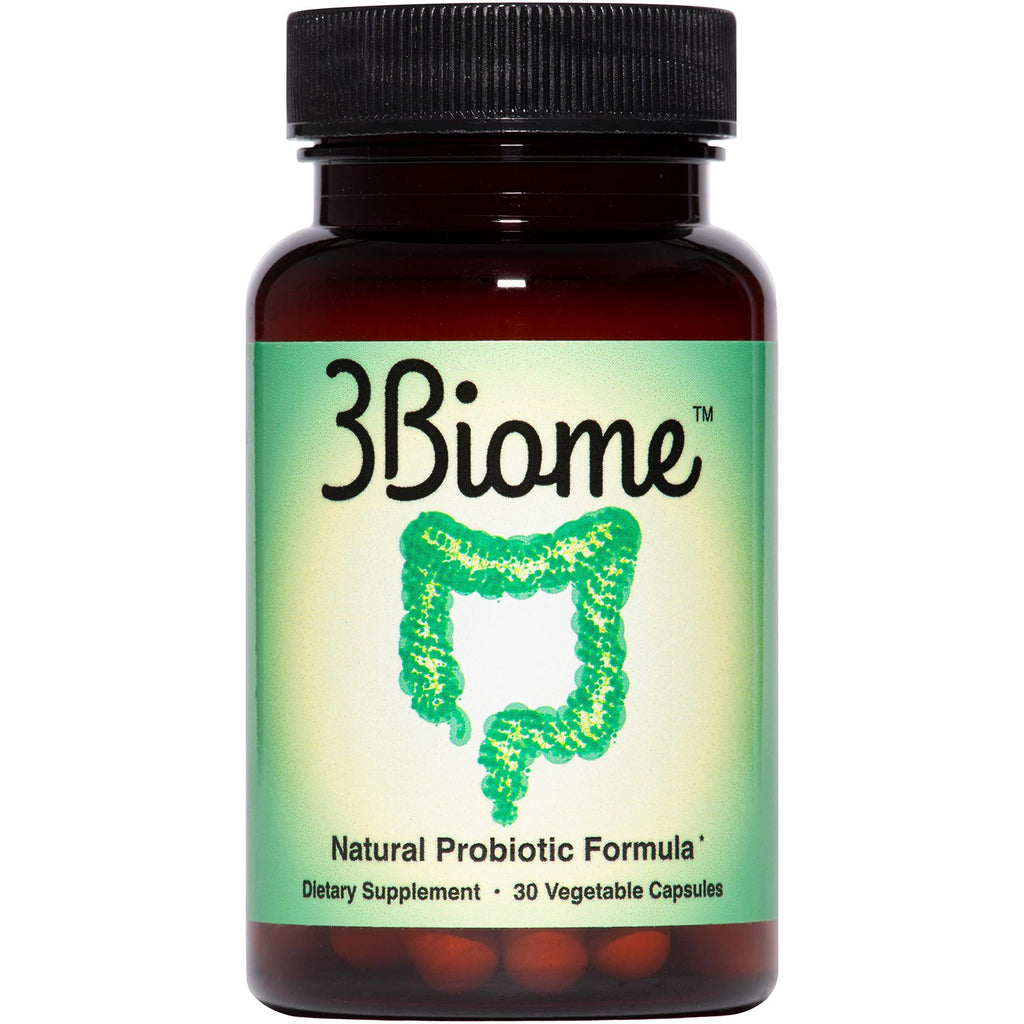 3Biome Natural Probiotic Supplement for Gut Health, Vegan, Gluten-Free | With Smart Probiotics to Improve Digestion and Regularity While Easing Gas, Bloating, and Stomach Discomfort, 30-Day Supply